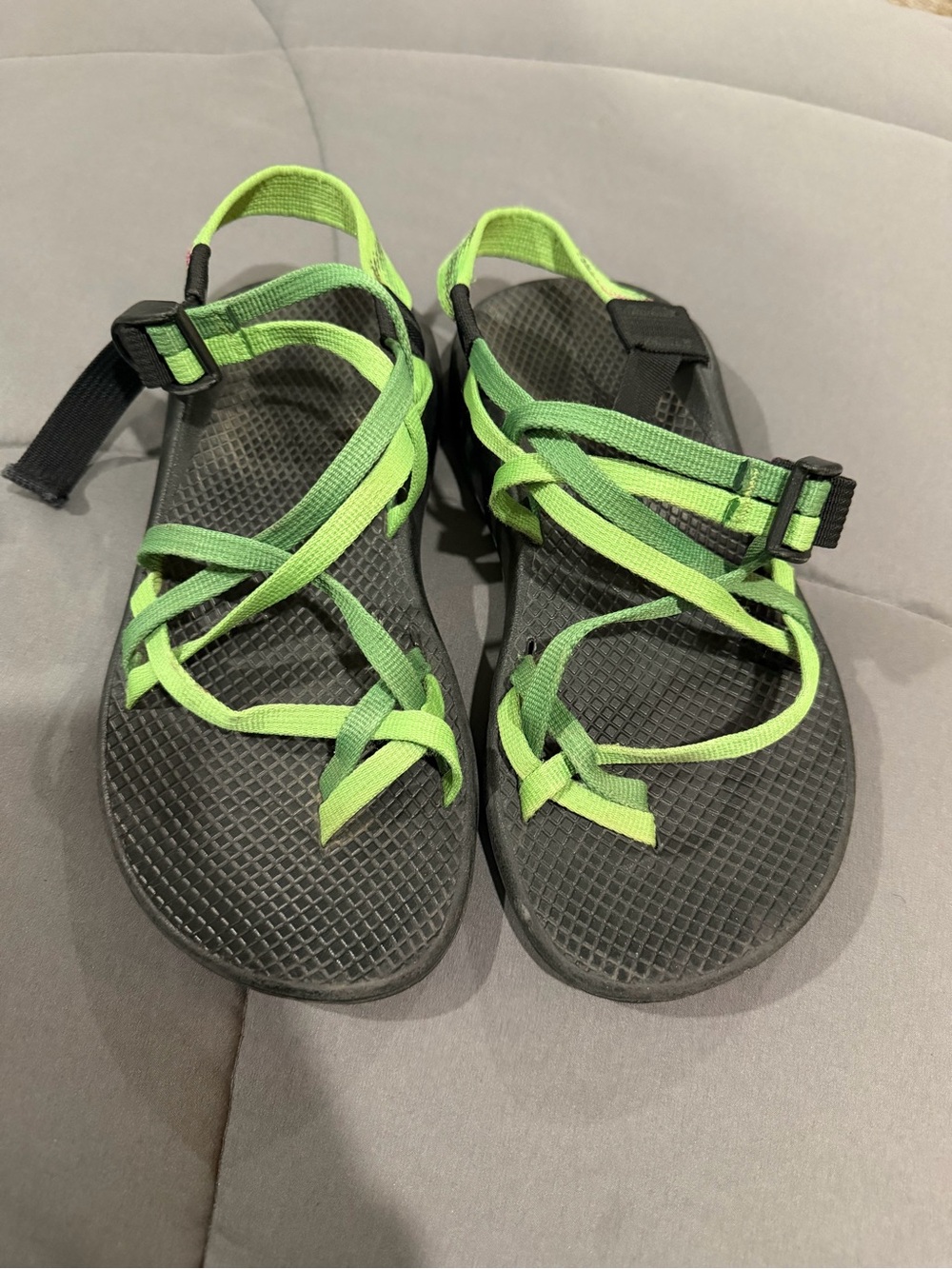 Chaco Women's Black Sandals with Lime Green Straps
